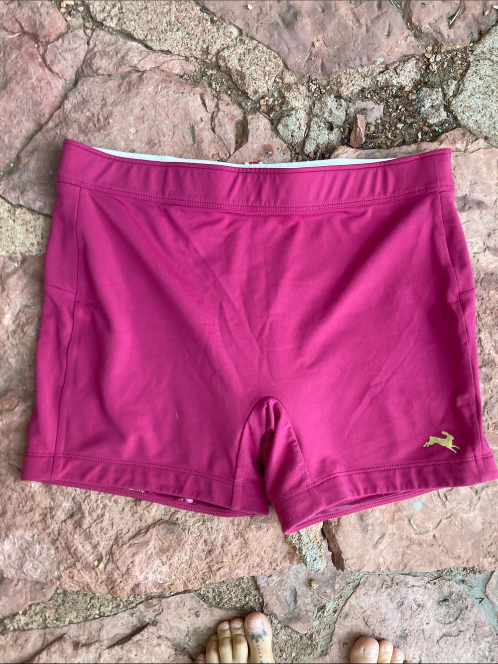 Tracksmith running shorts maroon
